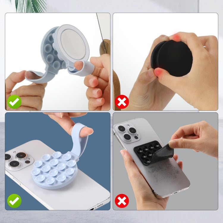Suction Cup Magnetic Silicone Phone Holder Phone Case Grip Holder(Light Blue) - Ring Holder by buy2fix | Online Shopping UK | buy2fix