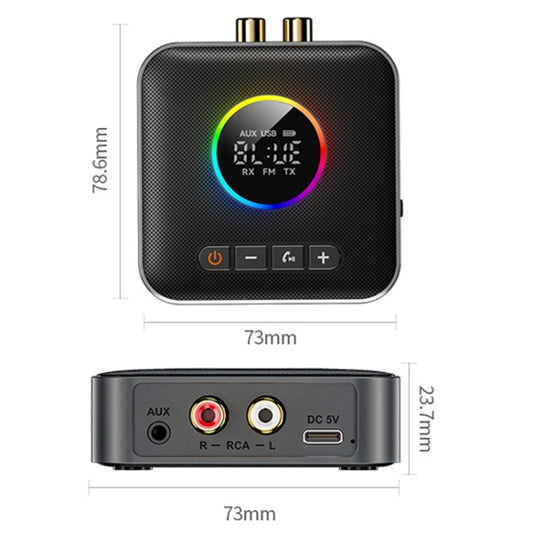 OMS-M10 Bluetooth 5.4 Adapter Audio Receiver FM Transmitter U Disk 3 In 1 - Audio Receiver Transmitter by buy2fix | Online Shopping UK | buy2fix