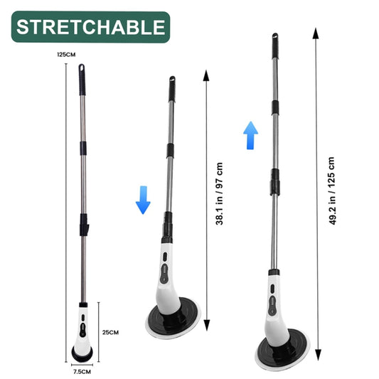 6-in-1 JY-6010 Household Retractable Dual-purpose Rotating Cleaning Brush Bathroom Glass Brush by buy2fix