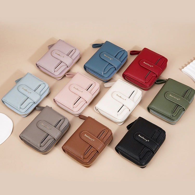 Baellerry N1915 Lychee Pattern Multi-card Slot Zipper Women Short Wallet(Dark Blue) by Baellerry