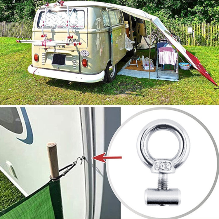 RV Sunshade 304 Stainless Steel Slide Rail Ring, Specifications: 2pcs M4 Ring + Cylinder by buy2fix