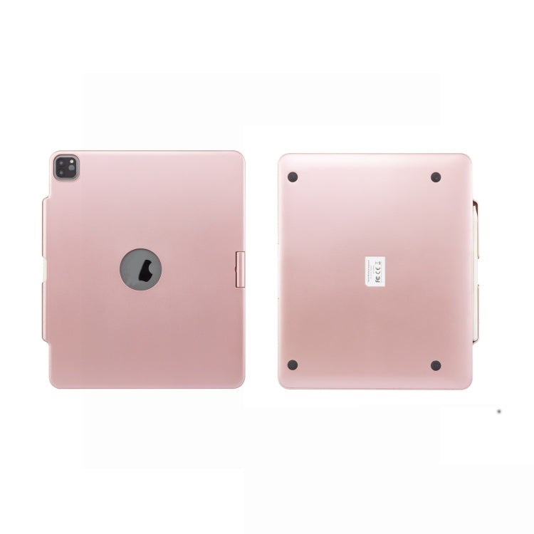 For iPad Pro 12.9 Inch 2022/2021/2020/2018 Tablet Bluetooth Touch Keyboard With Backlight 360 Degree Rotation(Rose Gold) by buy2fix