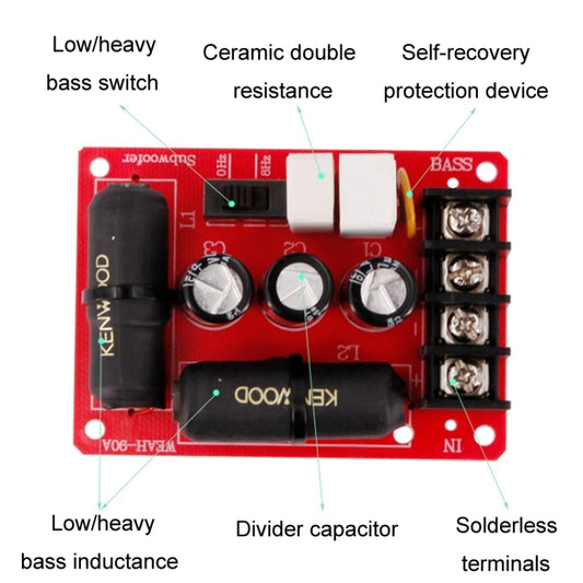 WEAH-90A DIY Audio Bass Crossover Solderless High Power Divider by buy2fix