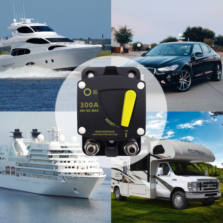 RV Yacht Manual Reset Ignition Protection Fuse Switch With Terminal Accessories, Current: 200A by buy2fix