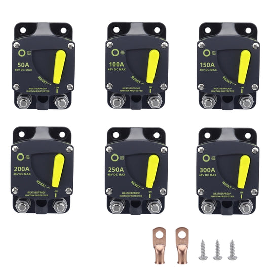 RV Yacht Manual Reset Ignition Protection Fuse Switch With Terminal Accessories, Current: 300A by buy2fix