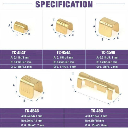 500pcs /Box 5 Specifications Of Gold Brass Quick Crimping Buckle U-Shaped Parallel Terminal Set by buy2fix