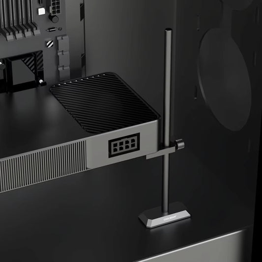 COOLMOON GH195 Desktop Computer Vertical Mounted Graphics Card Protection Shelf Metal Rod Magnetic Support Bracket, Color: Silver by COOLMOON