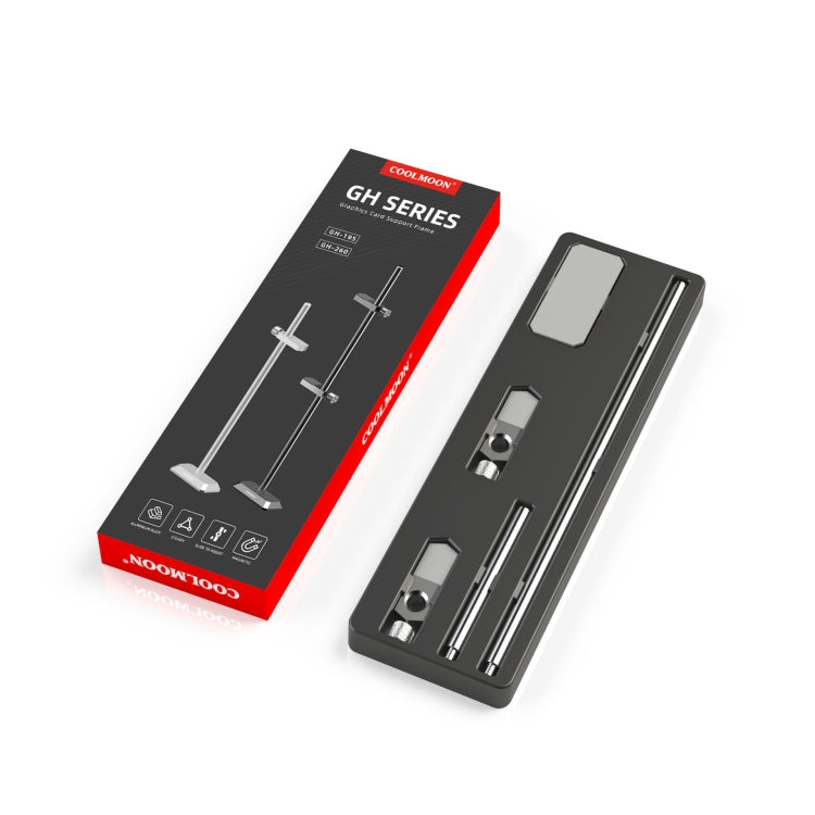 COOLMOON GH260 Desktop Computer Vertical Mounted Graphics Card Protection Shelf Metal Rod Magnetic Support Bracket, Color: GH260 Silver by COOLMOON