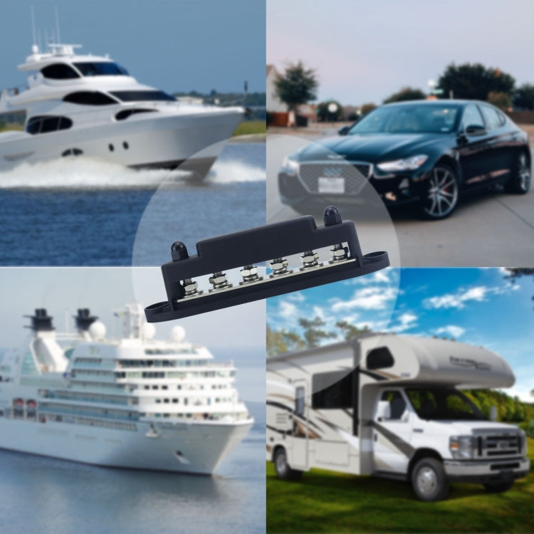 M8 Nylon Base RV Yacht Waterproof Dustproof Cover 6-post Bus Bar, Color: Black by buy2fix