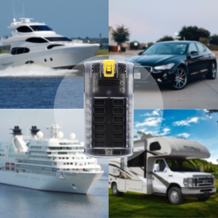 RV Yacht 12-way LED Insulated Flame-retardant Fuse Holder Box with Wire(Configuration 2) by buy2fix