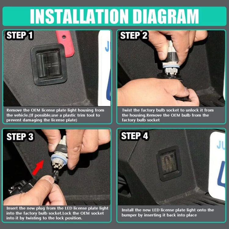 2pcs For 2015 Ford F-150 Raptor LED License Plate Light by buy2fix