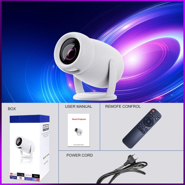 HY400 Android 12.0 System Intelligent Projector Portable Family Projector US Plug by buy2fix