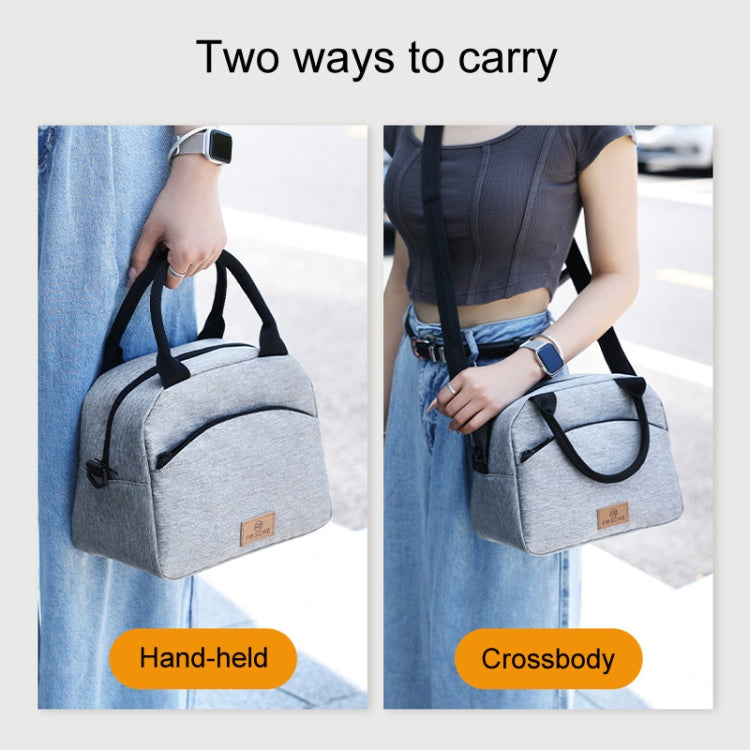 FRISCHE Portable Handheld Insulated Lunch Pack Outdoor Picnic Large Capacity Bento Bag(Gray) by FRISCHE