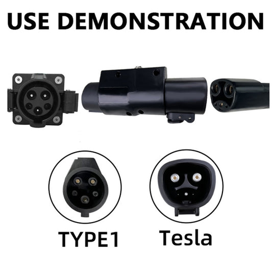 For Tesla-TYPE1 Electric Vehicle Charging Station Adapter Conversion Head(Black) by buy2fix