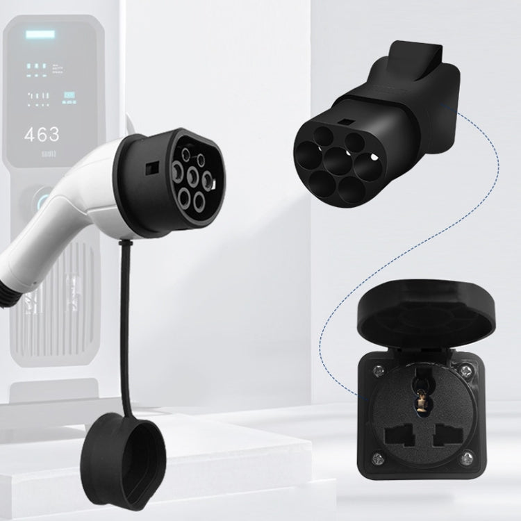 New Energy Vehicle EU Standard Power Supply TYPE2 Charging Pile Converter Plug(Black) by buy2fix