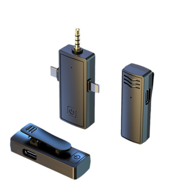 3 In 1 Wireless Lavalier Microphone For iPhone Type-C / USB-C 3.5mm Jack Smartphone SLR Camera PC 1 Drag 1 by buy2fix