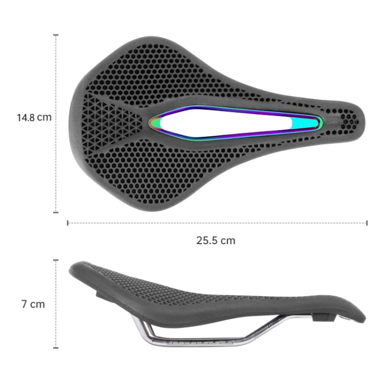 PROMEND SD-577 Bicycle Honeycomb Bionic Structure Saddle Hollow Steel Bow Breathable Comfort Saddle, Size: M(Black Surface Colorful Shell Bottom) - Bicycle Saddle by PROMEND | Online Shopping UK | buy2fix