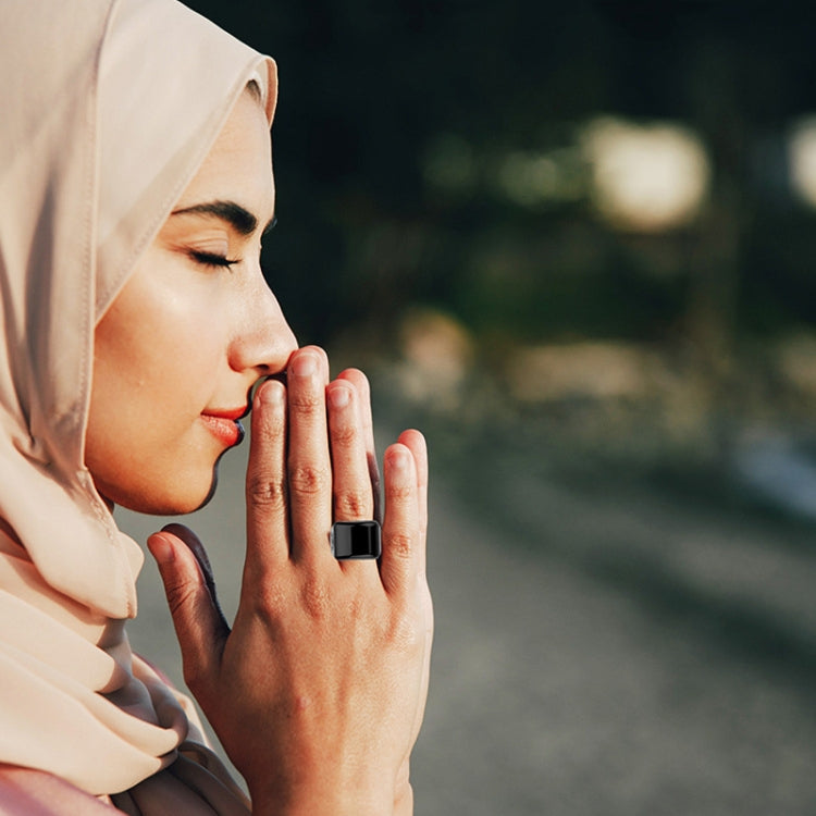 Equantu Smart Bluetooth Finger Counter Muslim Prayer Time Reminder Ring, Style: Silver 22mm by Equantu