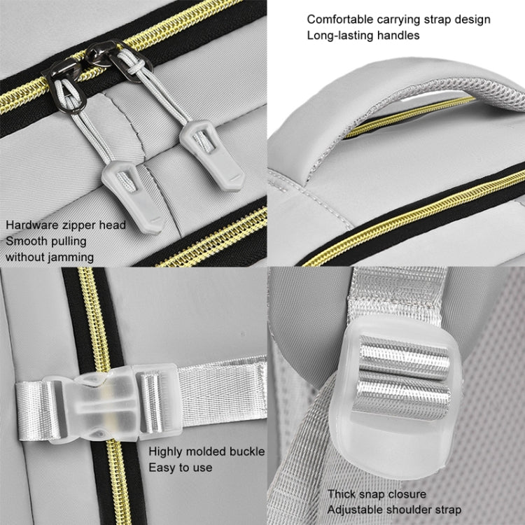 WEIXIER B717 Large Capacity Travel Shoulder Bag Simple Students Universal Schoolbag(Gray) by WEIXIER