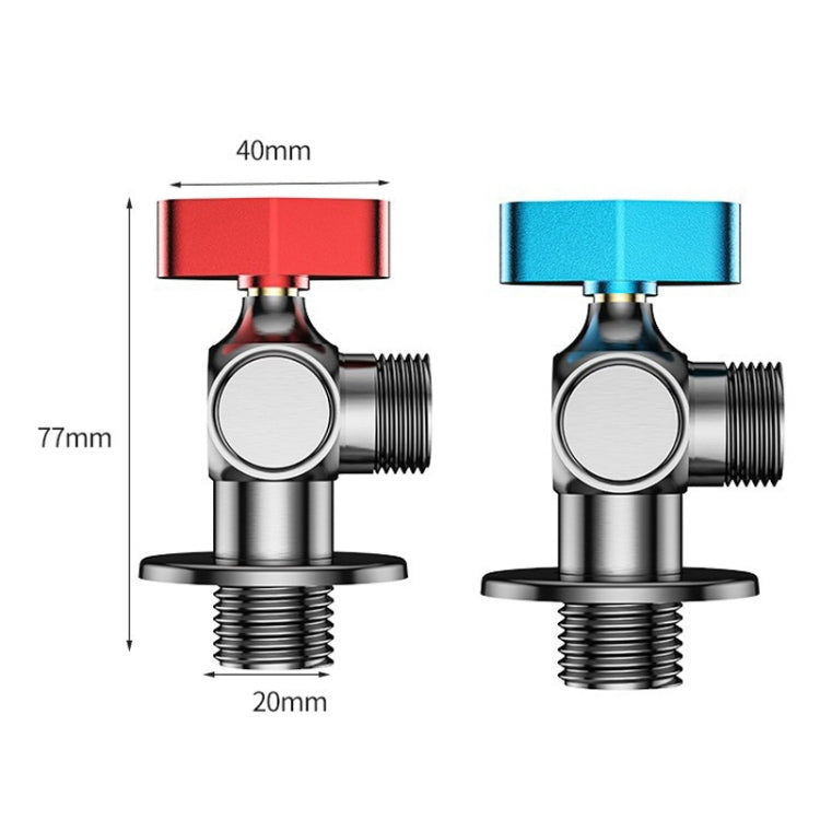 Copper High Flow 4-point Ball Valve Hot Cold Water Gas Water Heater Full Open Triangle Valve, Color: Electroplated Blue Label Cold Water by buy2fix