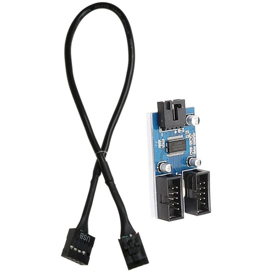 30cm Motherboard 9Pin USB2.0 1 In 2 Extension Cable With Chip Support Multiple Interface For Shared Use by buy2fix