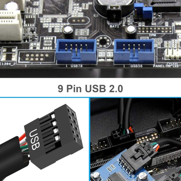 30cm Motherboard 9Pin USB2.0 1 In 2 Extension Cable With Chip Support Multiple Interface For Shared Use by buy2fix