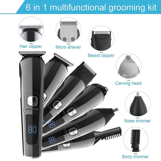 6 in 1 Men Waterproof Electric Hair Trimmer Kit Nose Trimmer, Mustache Trimmer Body Shaver 8988 by buy2fix
