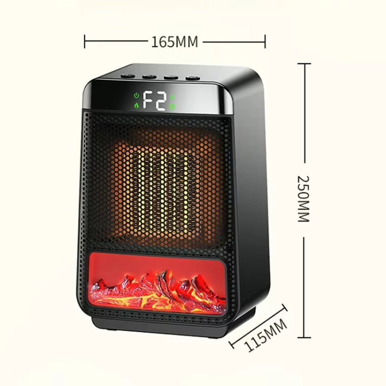 E03 Desktop PTC Heater Dynamic Flame Light Warmer EU Plug by buy2fix