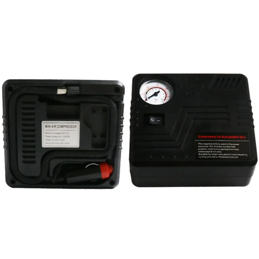 Car Tire Air Pump 12V Metal Electric Tire Pressure Gauge(Square) by buy2fix