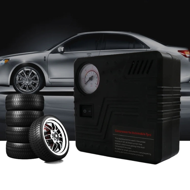 Car Tire Air Pump 12V Metal Electric Tire Pressure Gauge(Square) by buy2fix