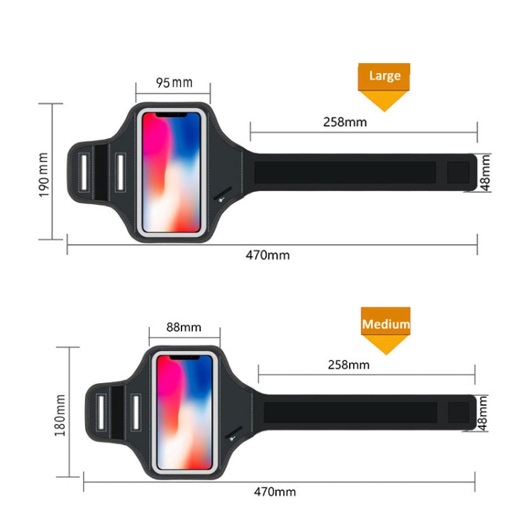 Mobile Phone Armband With Adjustable Strap & Key Pocket, Size: Medium Silver - 5.5~6.5 inch by buy2fix | Online Shopping UK | buy2fix