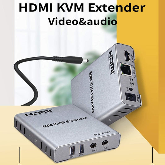 KVM 60m HDMI Network Cable Extender With Audio/Video Transmitter+Receiver, US Plug by buy2fix