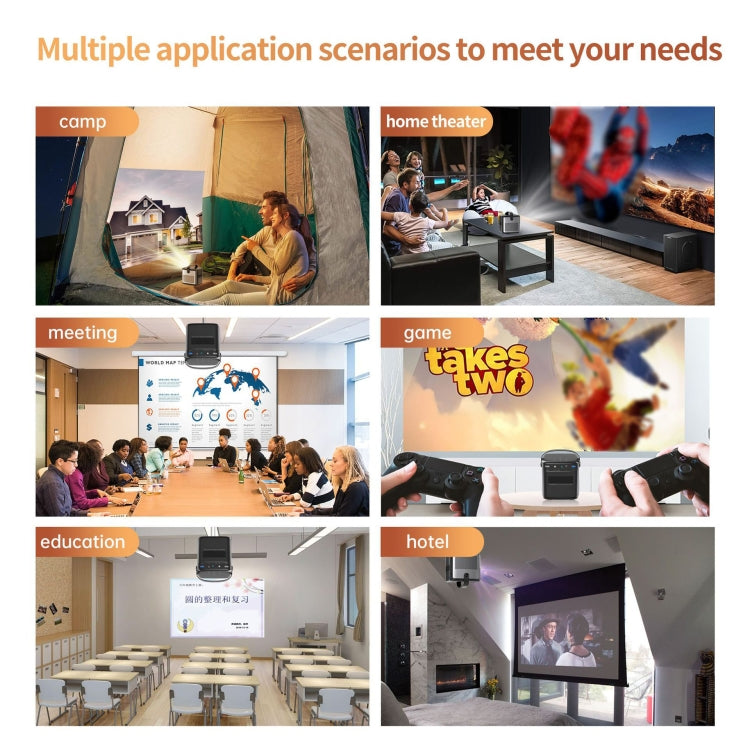 TOUMEI S8 1080P/4K DLP Android 11.OS Wifi 3D Wireless Projector UK Plug by TOUMEI