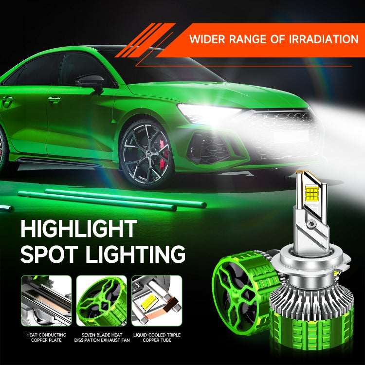 Pair 100W LED Double Copper Tube Aluminum Alloy Waterproof Car Headlight, Bulb: H11 by buy2fix