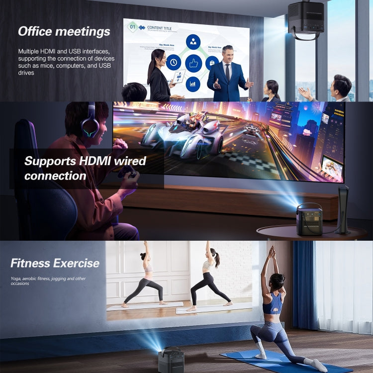 TOUMEI M2 Built-In Large Capacity Battery Outdoor Projector Handheld Portable Projection EU Plug by TOUMEI