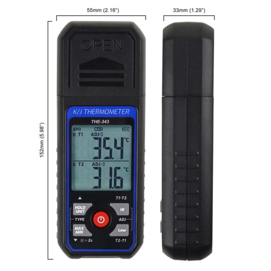 K-type Industrial High-precision Contact Probe Electronic Temperature Gauge(THE-343) by buy2fix