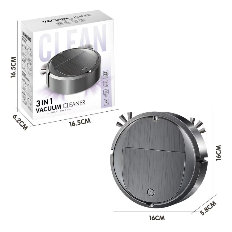 Intelligent Sweeper Robot Home Automatic 3 In 1 Integrated Cleaning Machine Vacuum Cleaner, Style: Rechargeable White by buy2fix