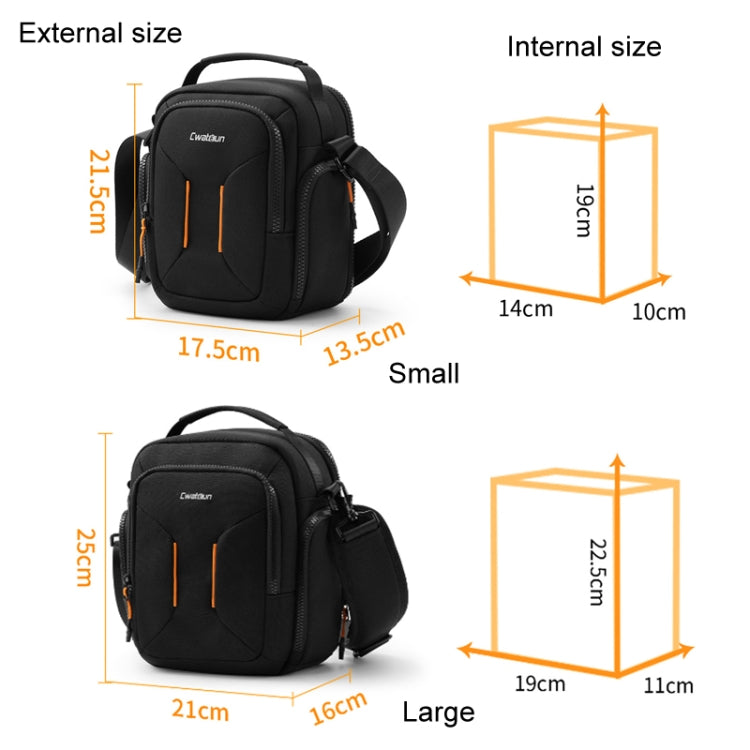 Cwatcun D140 Shoulder Crossbody Camera Storage Bag Shockproof Dropproof Leisure Outdoor Small Bag, Color: Large Black - Strap Satchel by Cwatcun | Online Shopping UK | buy2fix