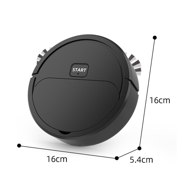 Automatic Mini Sweeping Robot Mopping Sweeping Suction 3 In 1 Cleaning Machine, Color: Black Rechargeable by buy2fix