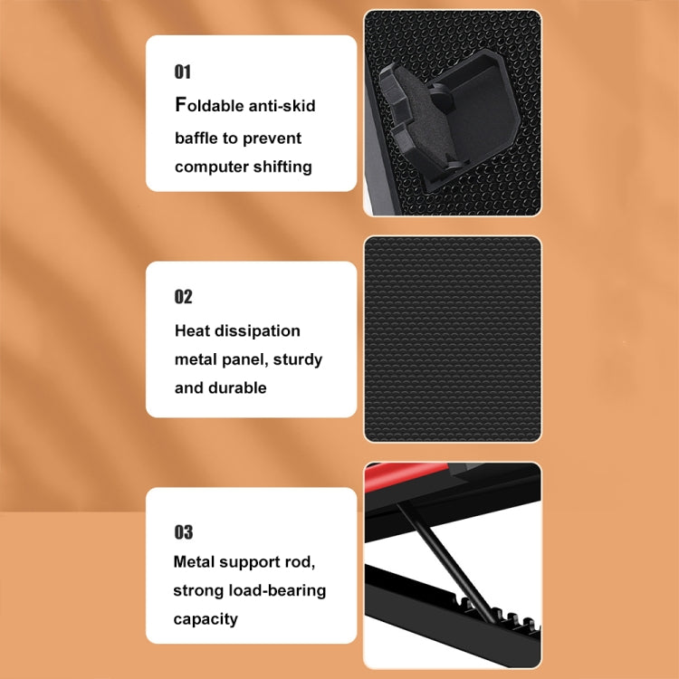 NUOXI X100 11-Fans LED Screen Adjustable Laptop Radiator Cooling Rack by NUOXI