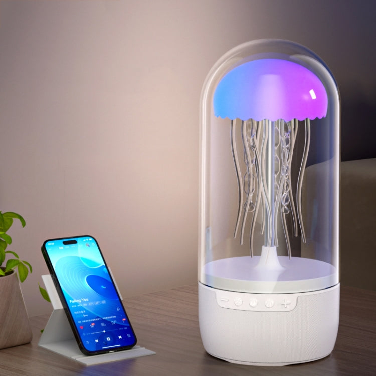 Portable Colorful Atmosphere Light Jellyfish Rhythmic Bluetooth Speaker(White) - Desktop Speaker by buy2fix | Online Shopping UK | buy2fix