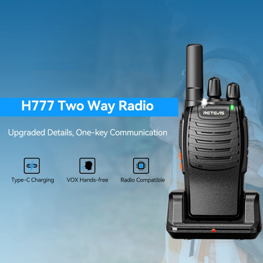 RETEVIS H777 16 Channels Compact Portable Handheld Walkie Talkie With Charging Base, Style: FRS by RETEVIS