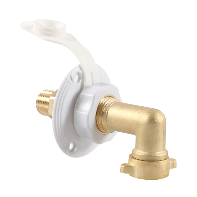 Brass Water Inlet Check Valve For Yacht RV With Adapter(White) by buy2fix