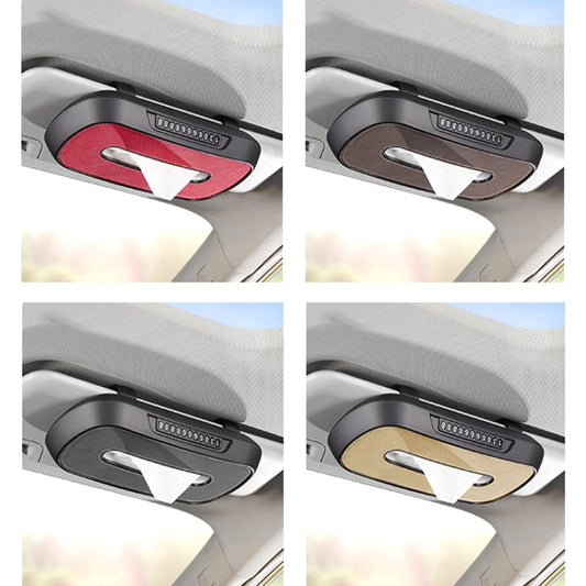Car Sun Visor Hanging Sunroof Seat Back Tissue Box, Color: Suede Red by buy2fix