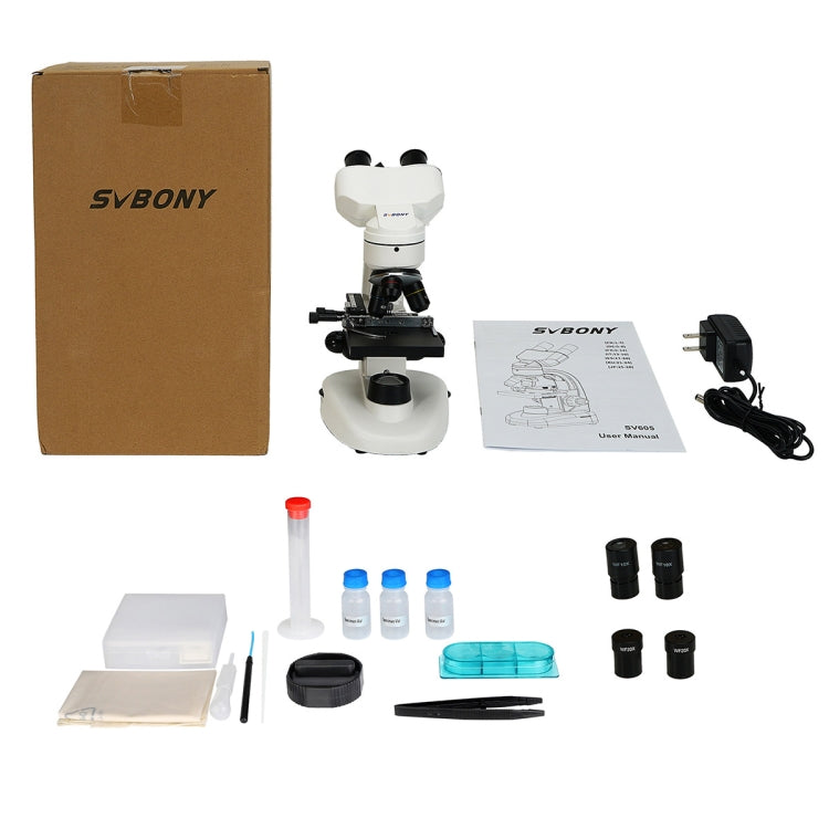 SVBONY SV605 40-1600X Compound Binocular Microscope, Adapter: EU Plug by SVBONY