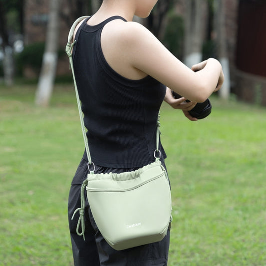Cwatcun D159 Cloud Drawstring Camera Bag Shoulder Crossbody Photo Bag(Light Green) - Strap Satchel by Cwatcun | Online Shopping UK | buy2fix