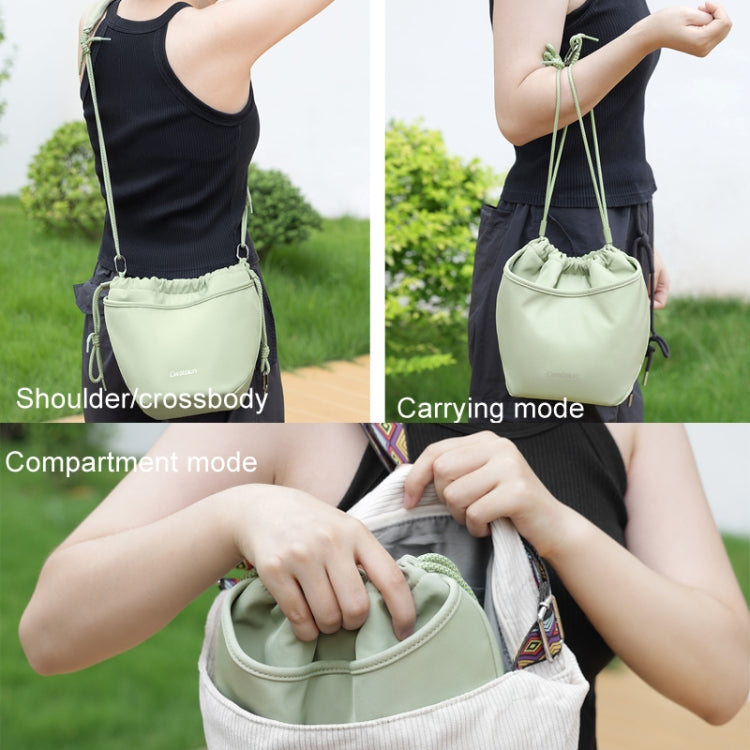 Cwatcun D159 Cloud Drawstring Camera Bag Shoulder Crossbody Photo Bag(Light Green) - Strap Satchel by Cwatcun | Online Shopping UK | buy2fix