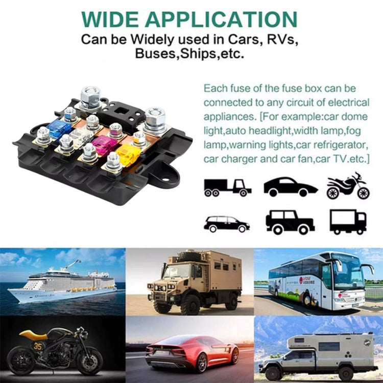 Five-Way One-Input Four-Output Fuse Box RV Power Supply Modification, Specifications: Fuse Box + Fuse by buy2fix