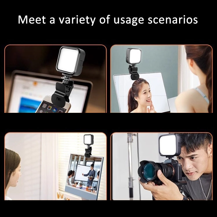 Clip Fill Light with PTZ Video Conference Mobile Phone Camera Photography Lamp, Spec: Rechargeable 3-color Light by buy2fix