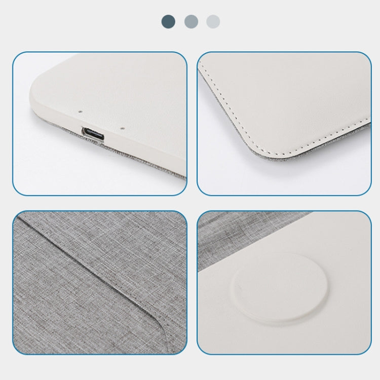 5 In 1 Laptop Sleeve With Wireless Charging Mouse Pad Desk Mat For 12-14 Inch Laptops(Beige) by buy2fix
